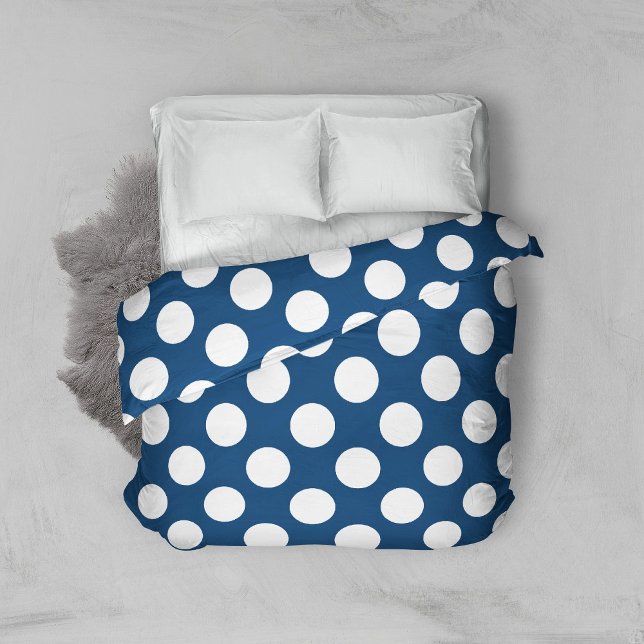 Navy Blue Polka Dots, Polka Dot Pattern, Dots Duvet Cover (Creator Uploaded)