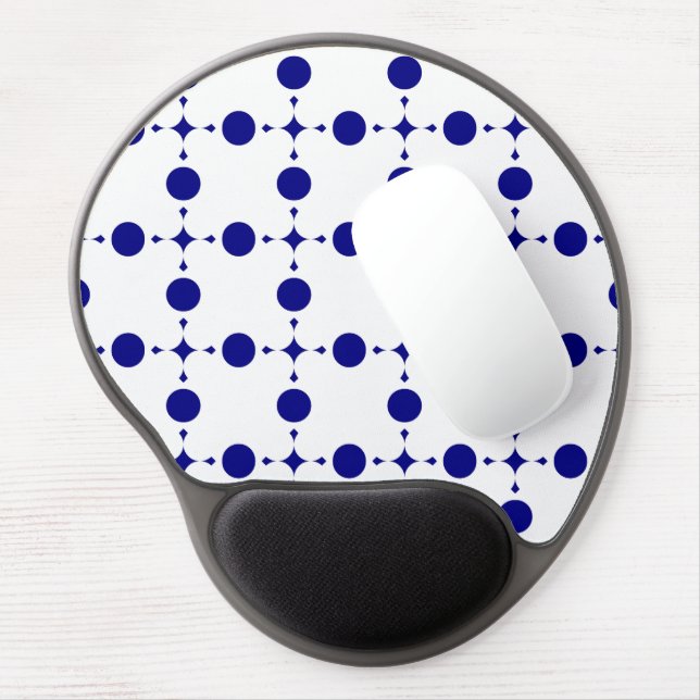 Navy Blue Polka Dots, Polka Dot Pattern, Dots Gel Mouse Pad (Left Side)
