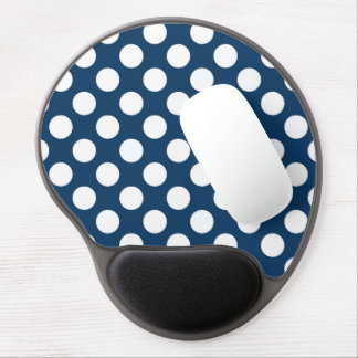 Navy Blue Polka Dots, Polka Dot Pattern, Dots Gel Mouse Pad