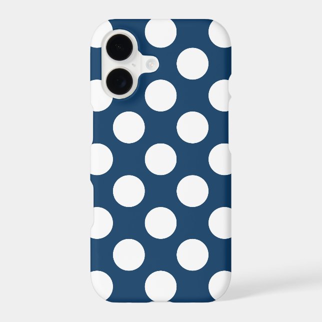 Navy Blue Polka Dots, Polka Dot Pattern, Dots iPhone Case (Back)