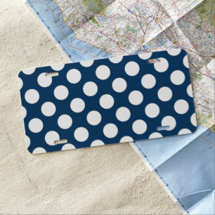 Navy Blue Polka Dots, Polka Dot Pattern, Dots License Plate