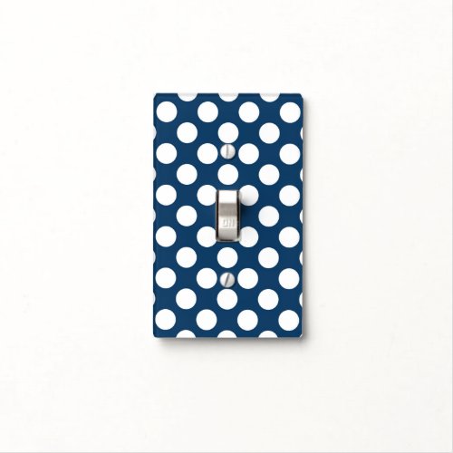 Navy Blue Polka Dots Polka Dot Pattern Dots Light Switch Cover