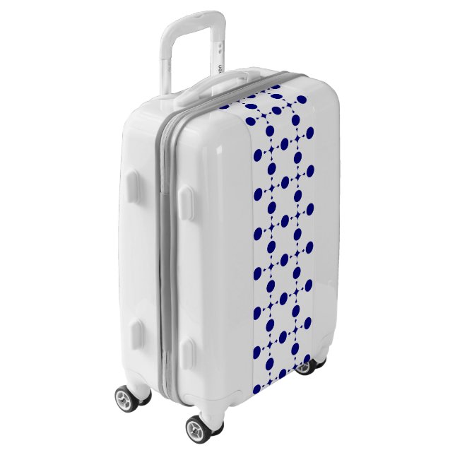 Navy Blue Polka Dots, Polka Dot Pattern, Dots Luggage (Rotated Left)