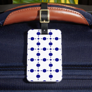 Navy Blue Polka Dots, Polka Dot Pattern, Dots Luggage Tag