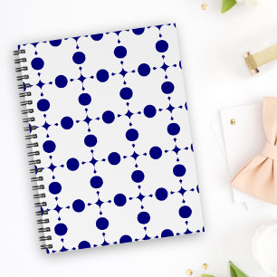 Navy Blue Polka Dots, Polka Dot Pattern, Dots Notebook