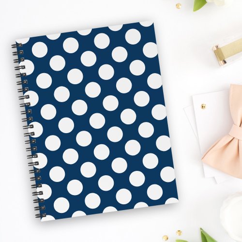 Navy Blue Polka Dots Polka Dot Pattern Dots Notebook