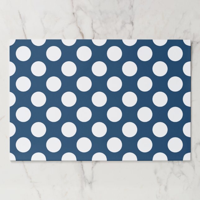 Navy Blue Polka Dots, Polka Dot Pattern, Dots Paper Pad (Front)
