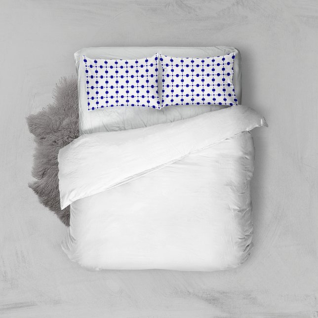 Navy Blue Polka Dots, Polka Dot Pattern, Dots Pillow Case (Creator Uploaded)