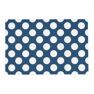 Navy Blue Polka Dots, Polka Dot Pattern, Dots Placemat