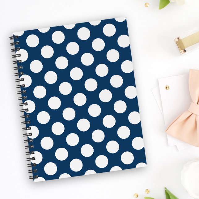 Navy Blue Polka Dots, Polka Dot Pattern, Dots Planner (Creator Uploaded)