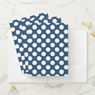 Navy Blue Polka Dots, Polka Dot Pattern, Dots Pocket Folder