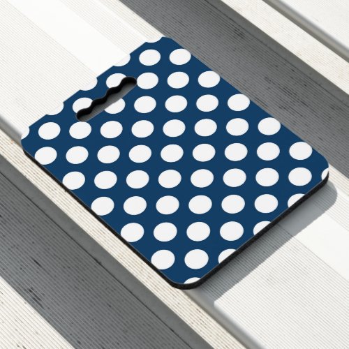 Navy Blue Polka Dots Polka Dot Pattern Dots Seat Cushion