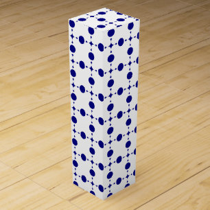 Navy Blue Polka Dots, Polka Dot Pattern, Dots Wine Box