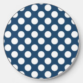 Navy Blue Polka Dots, Polka Dot Pattern, Dots Wireless Charger (Front)