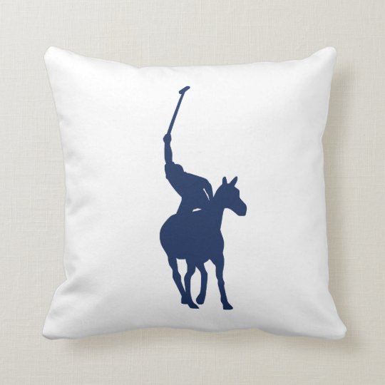 Navy Blue Polo Player Pillow