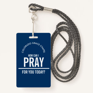 Navy Blue prayer church volunteers id badge