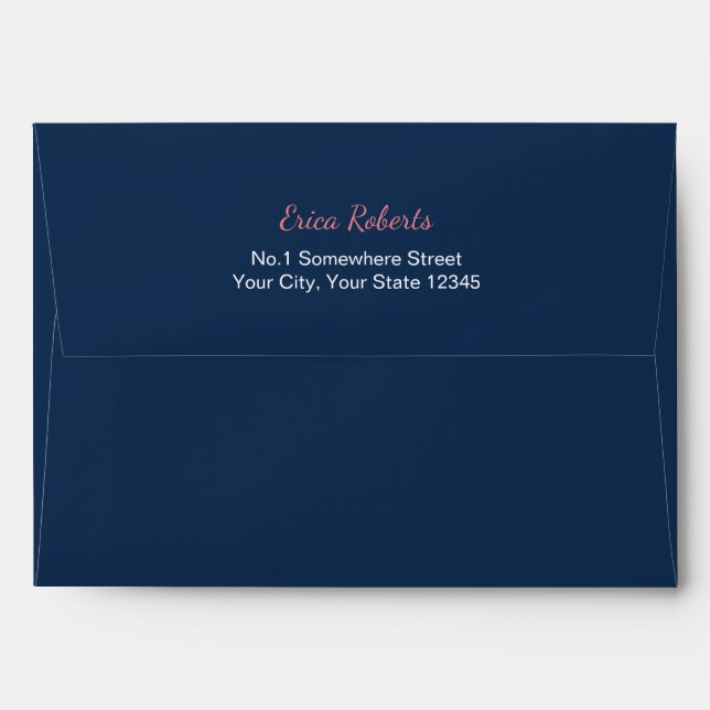 Navy Blue Pre-Addressed 5X7 Envelope (Back (Top Flap))