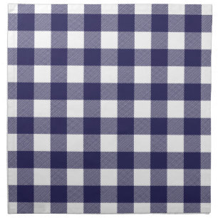 Navy Blue Preppy Buffalo Check Plaid Napkin