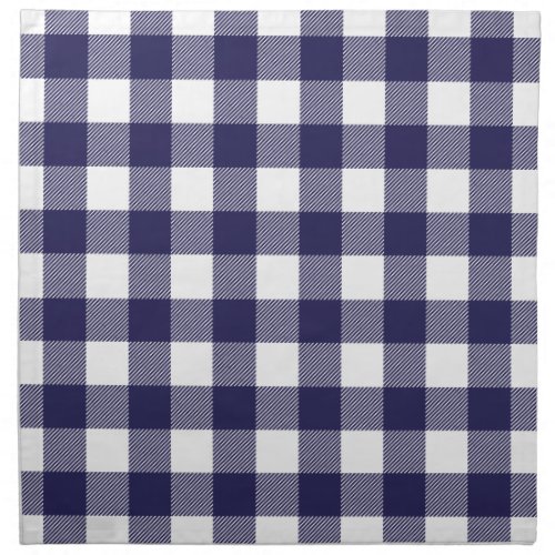 Navy Blue Preppy Buffalo Check Plaid Napkin