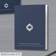 Navy Blue Presentation Folder with Silver Logo