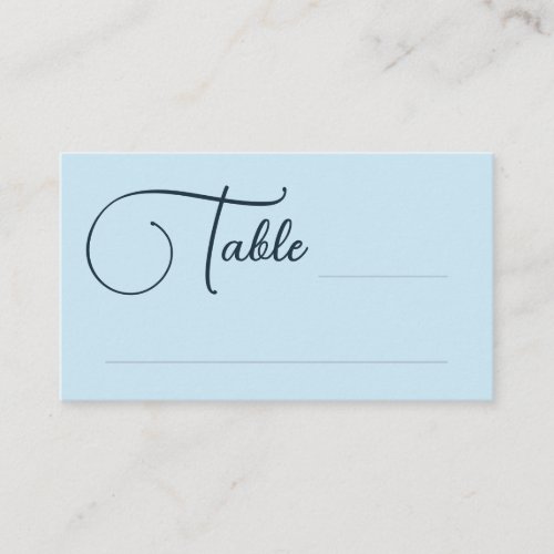 Navy Blue Pretty Script Table Wedding Escort Card