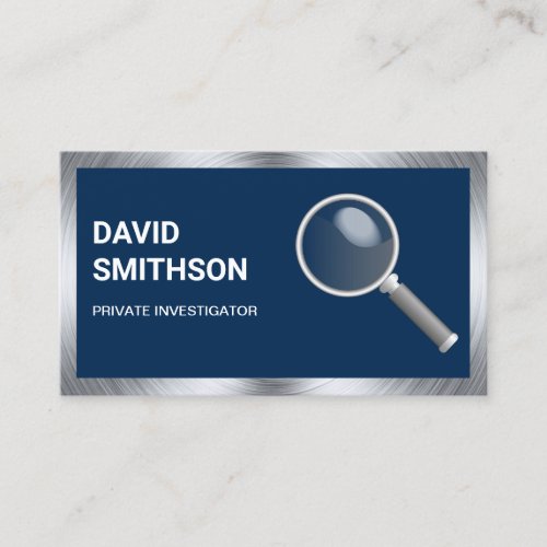 Navy Blue Private Detective Investigator Business Card
