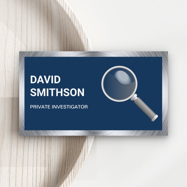 Navy Blue Private Detective Investigator Business Card (Creator Uploaded)
