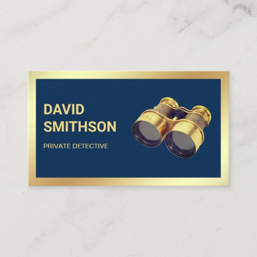 Navy Blue Private Investigator Detective Business Card