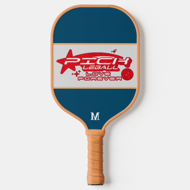 navy blue professional monogram pickleball paddle (Front)