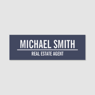 Navy Blue Professional Personalized Name Tag