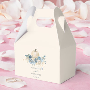 Navy Blue Pumpkin Fall in Love Wedding Favor Boxes