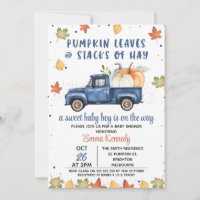 Navy Blue Pumpkin Truck Fall Baby Shower