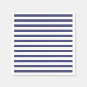Navy Blue & Pure White Stripes   Napkins