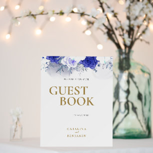 Navy Blue Purple Gold Littering Wedding Foam Board