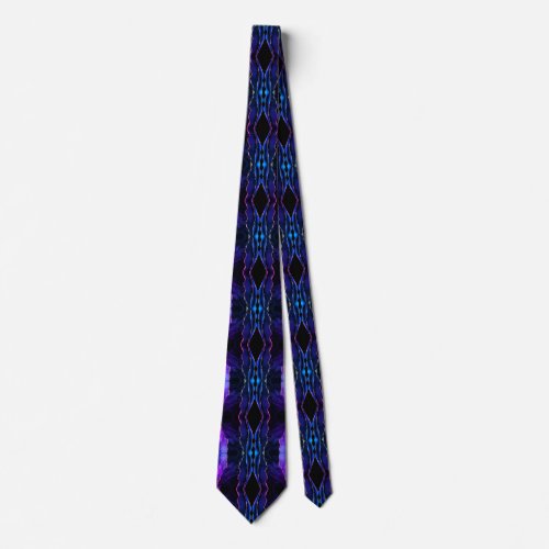 Navy Blue Purple Gold Marble Neck Tie
