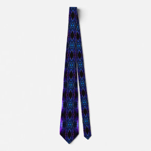 Navy Blue Purple Gold Neck Tie