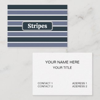 Navy Blue Purple Stripes Business Card