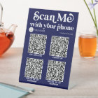 Navy Blue QR code networking Modern business sign