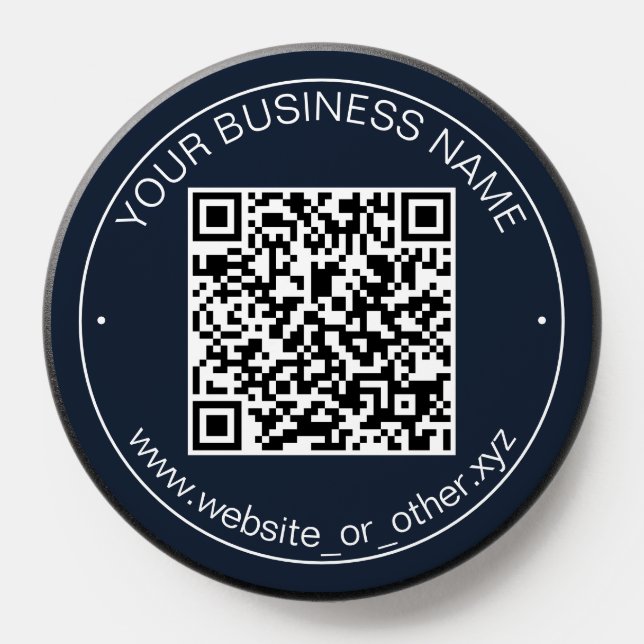 Navy Blue QR Code Smart Contact PopSocket (Popsocket)