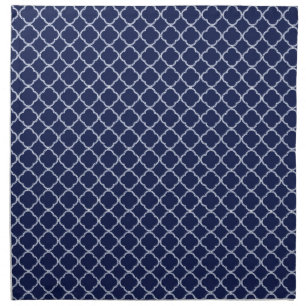 Navy Blue Quarterfoil Latti Monogram Napkins