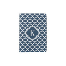 Navy Blue Quatrefoil Monogram