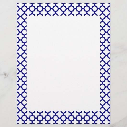 Navy Blue Quatrefoil Pattern (Front)