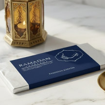 Navy Blue Ramadan Kareem Chocolate Bar Wrapper 