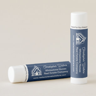 Navy Blue Real Estate Company Custom Realtor Lip Balm