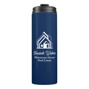 Navy Blue Real Estate Company Custom Realtor Thermal Tumbler