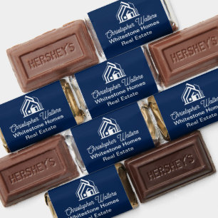 Navy Blue Real Estate Company Personalized Realtor Hershey's Miniatures