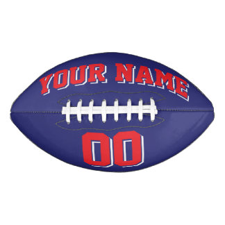 NAVY BLUE RED AND WHITE Custom Football