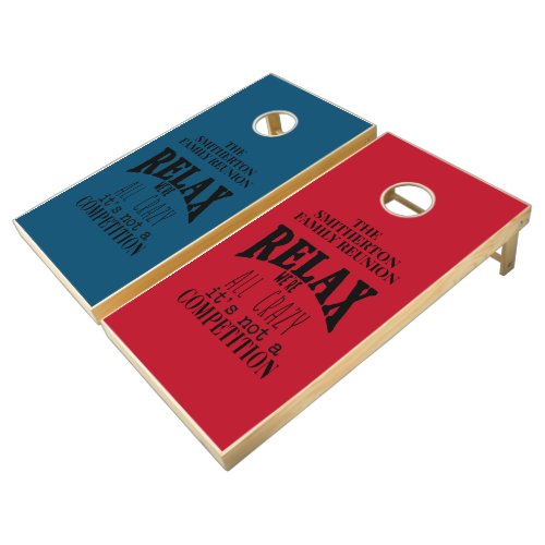 Navy Blue Red Funny Family Reunion We're All Crazy