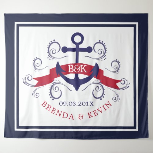 Navy_blue  red nautical boat anchor tapestry