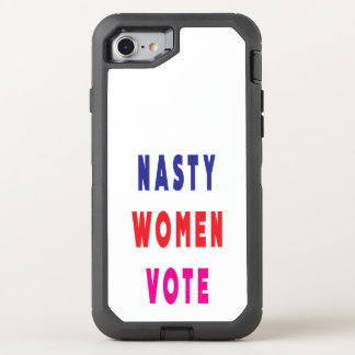 Navy Blue Red Pink Magenta Nasty Women Vote OtterBox Defender iPhone SE/8/7 Case